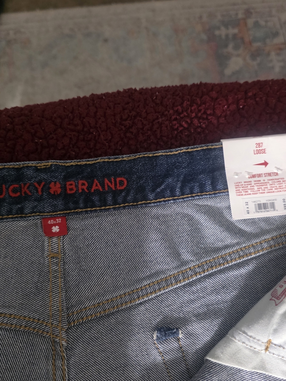 Lucky Jeans, 287 Loose Fit Straight-Leg Jeans in Dark Blue, 40x321 - Picture 5 of 7